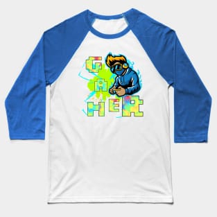 Colorful Neon Gamer Baseball T-Shirt